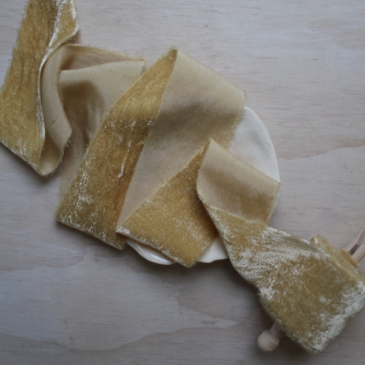 WHEAT Silk Velvet Ribbon