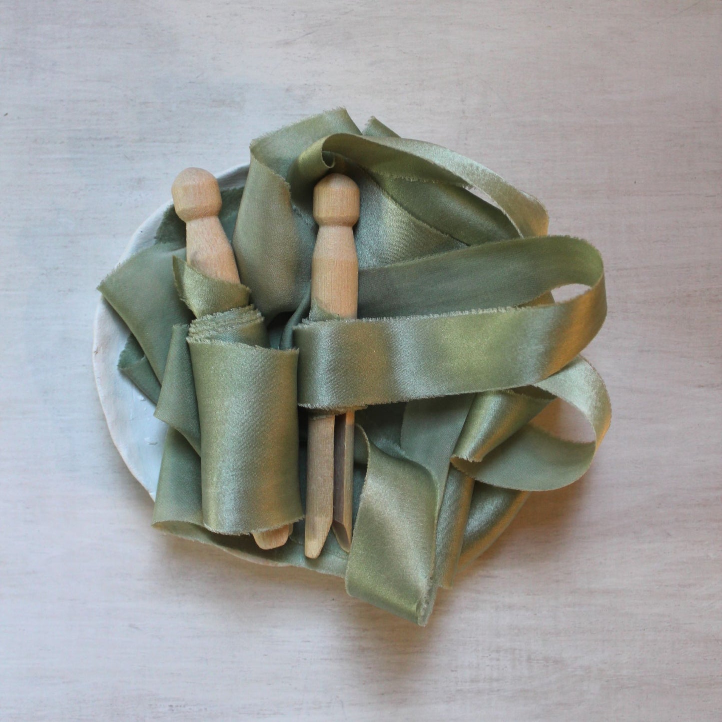 SAGE Silk Charmeuse Ribbon Bias Cut