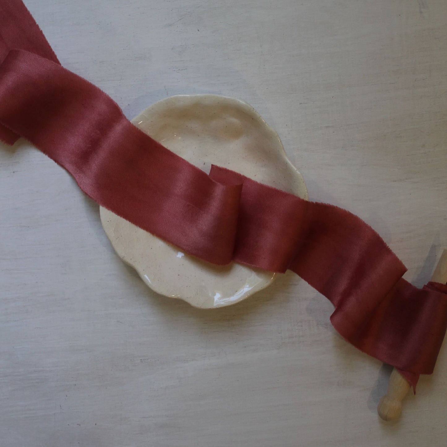 Dusty RED Silk Charmeuse Ribbon Bias Cut LIMITED