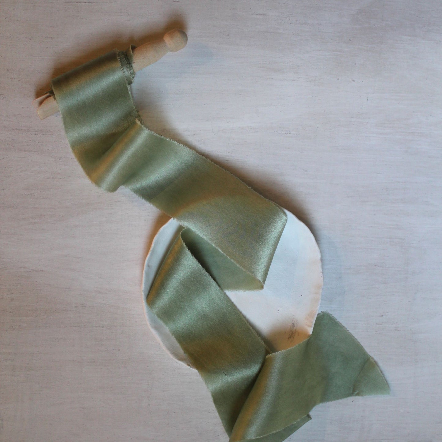SAGE Silk Charmeuse Ribbon Bias Cut
