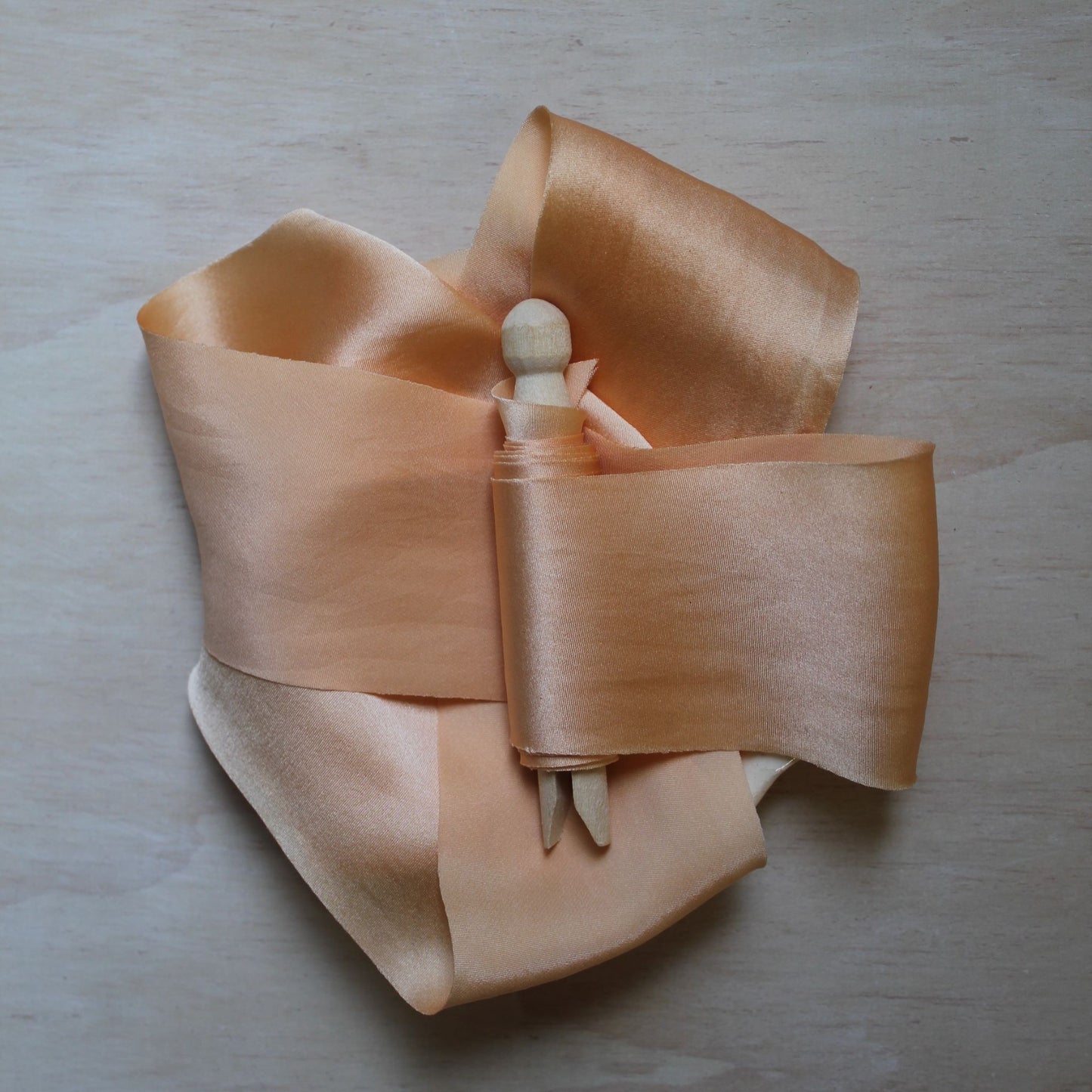 PEACH Silk Charmeuse Ribbon Bias Cut (hand cut)
