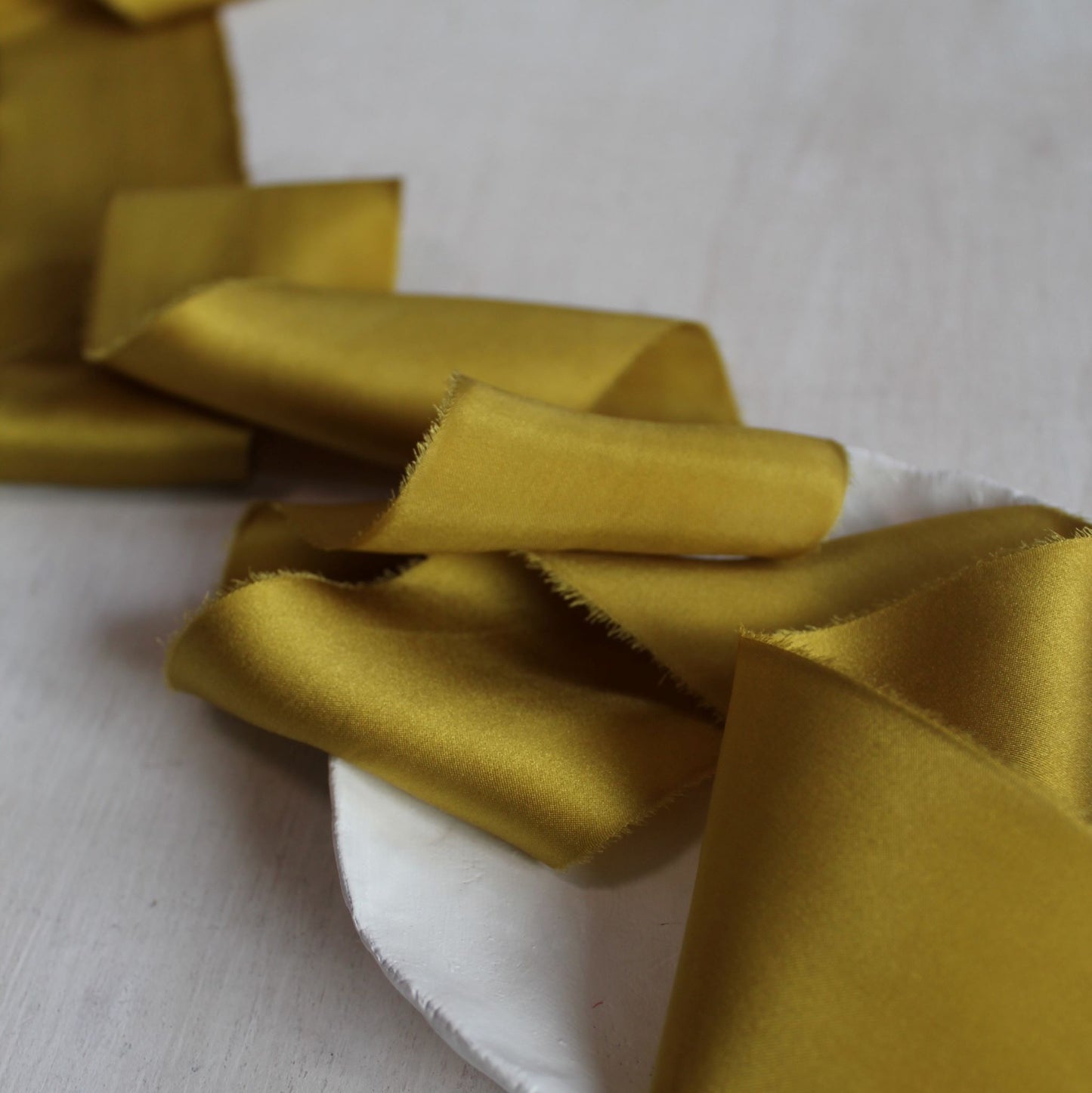 GOLD Silk Charmeuse Ribbon Hand Torn
