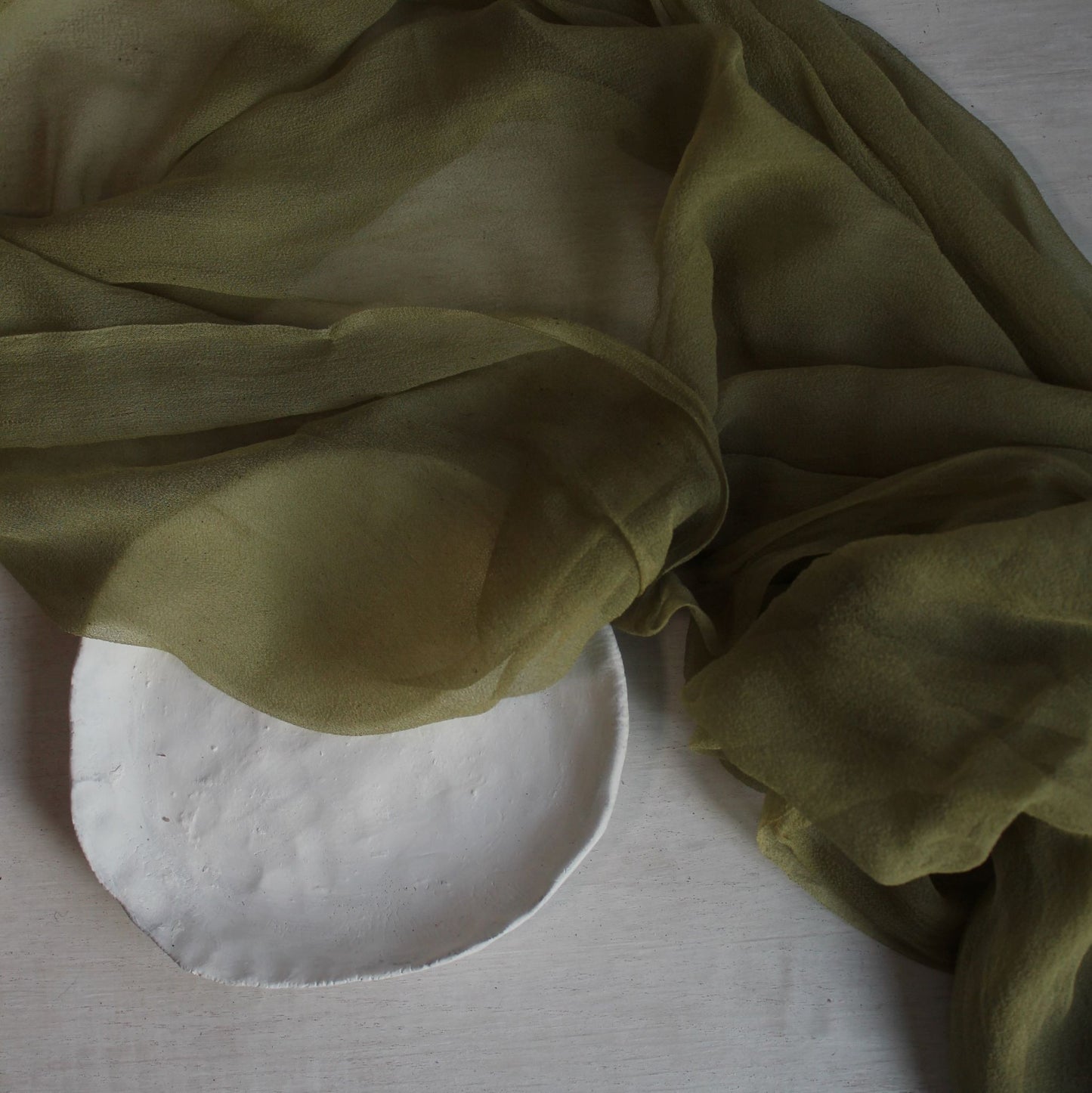 OLIVE Silk Chiffon Table Runner - 3 yards