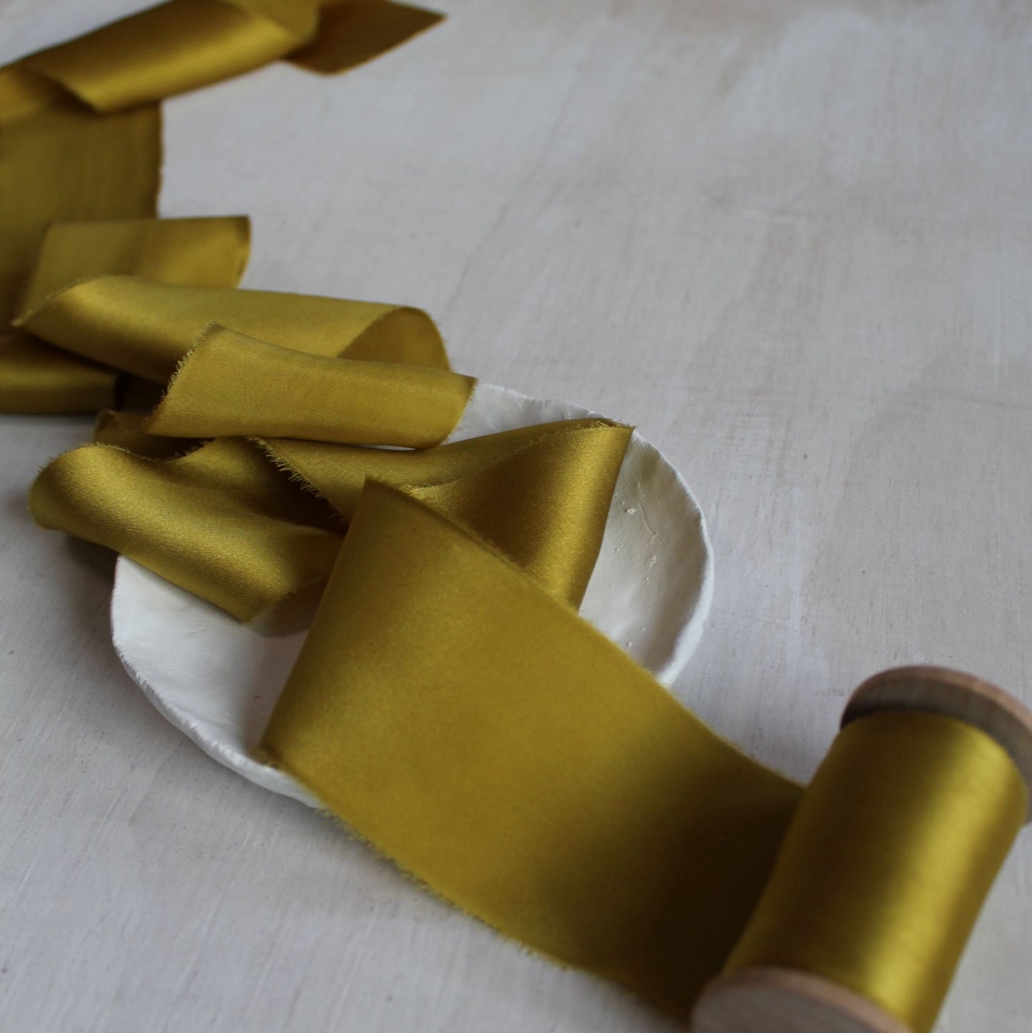 GOLD Silk Charmeuse Ribbon Hand Torn