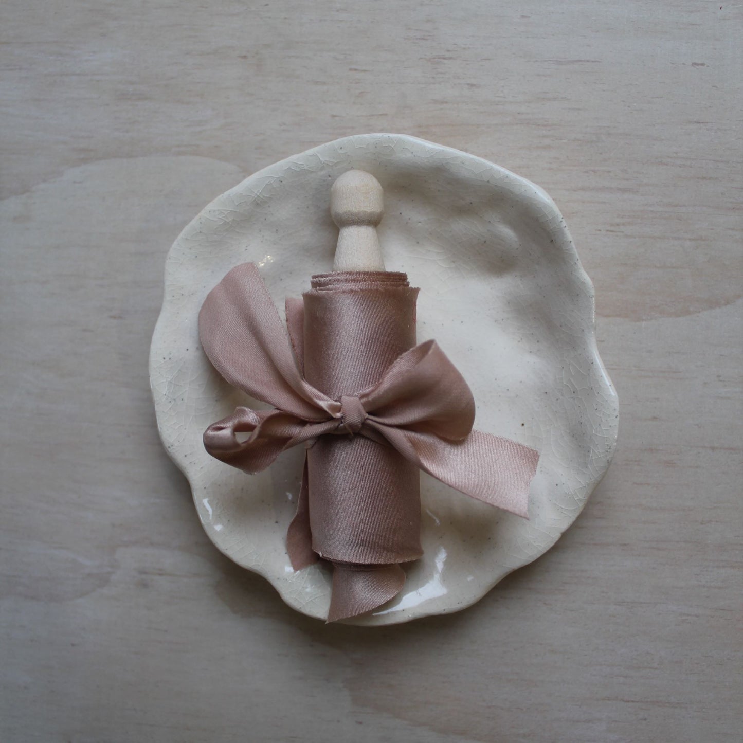 DUSTY ROSE Silk Charmeuse Ribbon Bias Cut (hand cut)