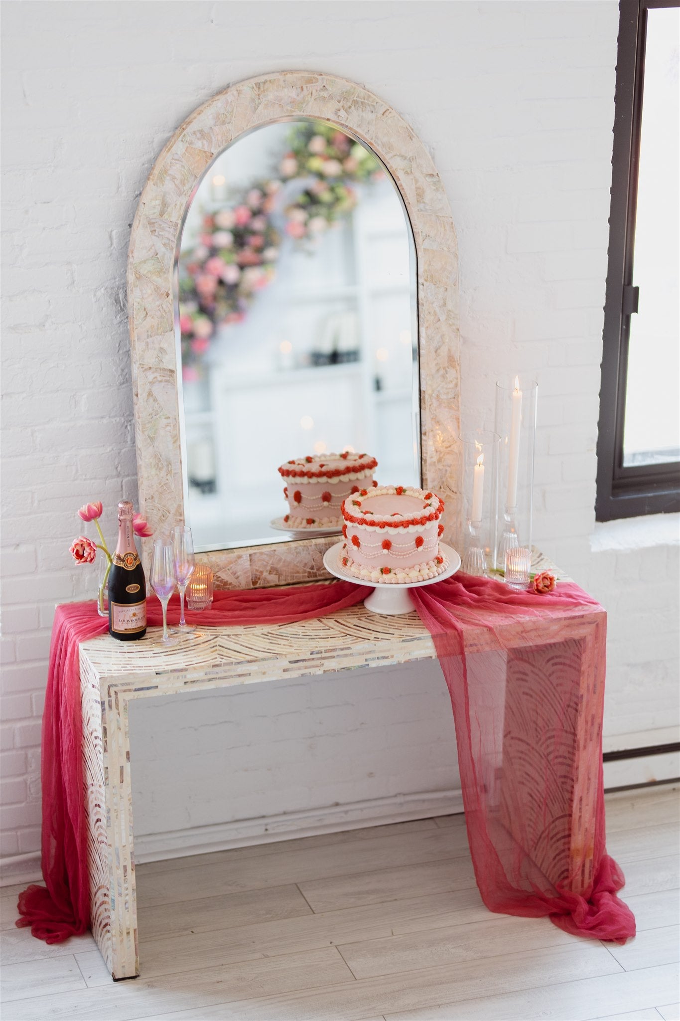 RASPBERRY Silk Chiffon Table Runner - 3 yards