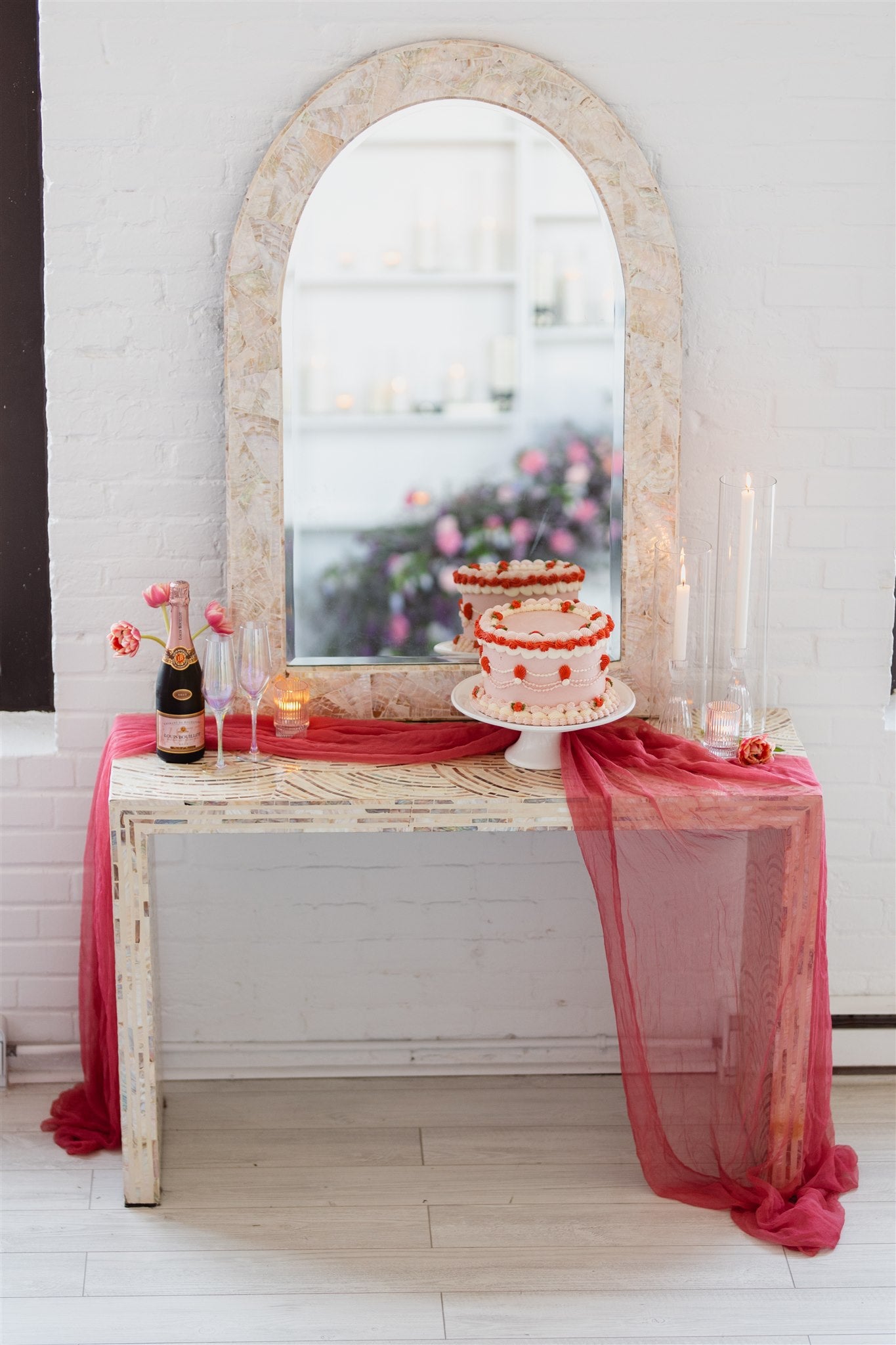 RASPBERRY Silk Chiffon Table Runner - 3 yards