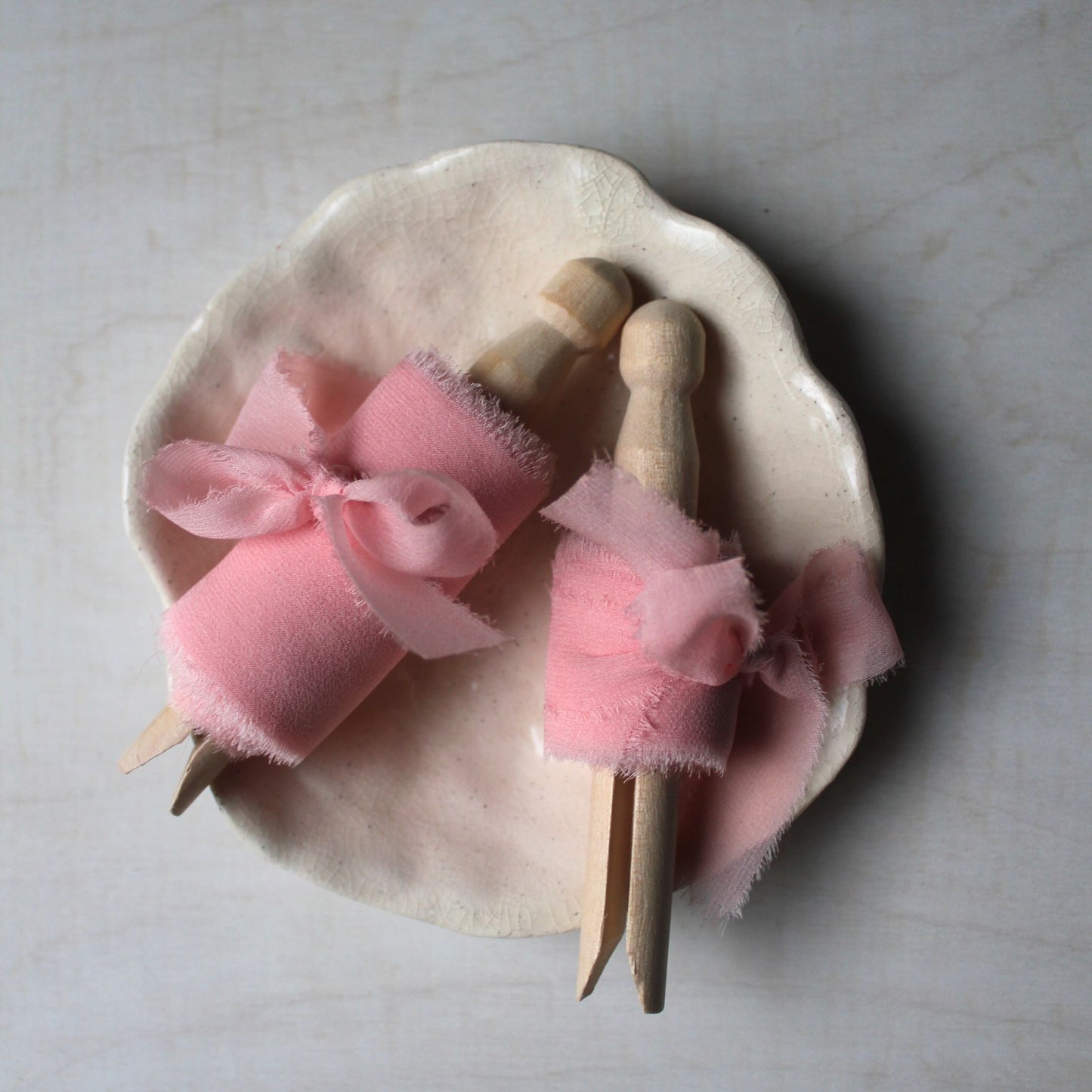 IRIDESCENT PINK Silk Chiffon Ribbon Hand Torn