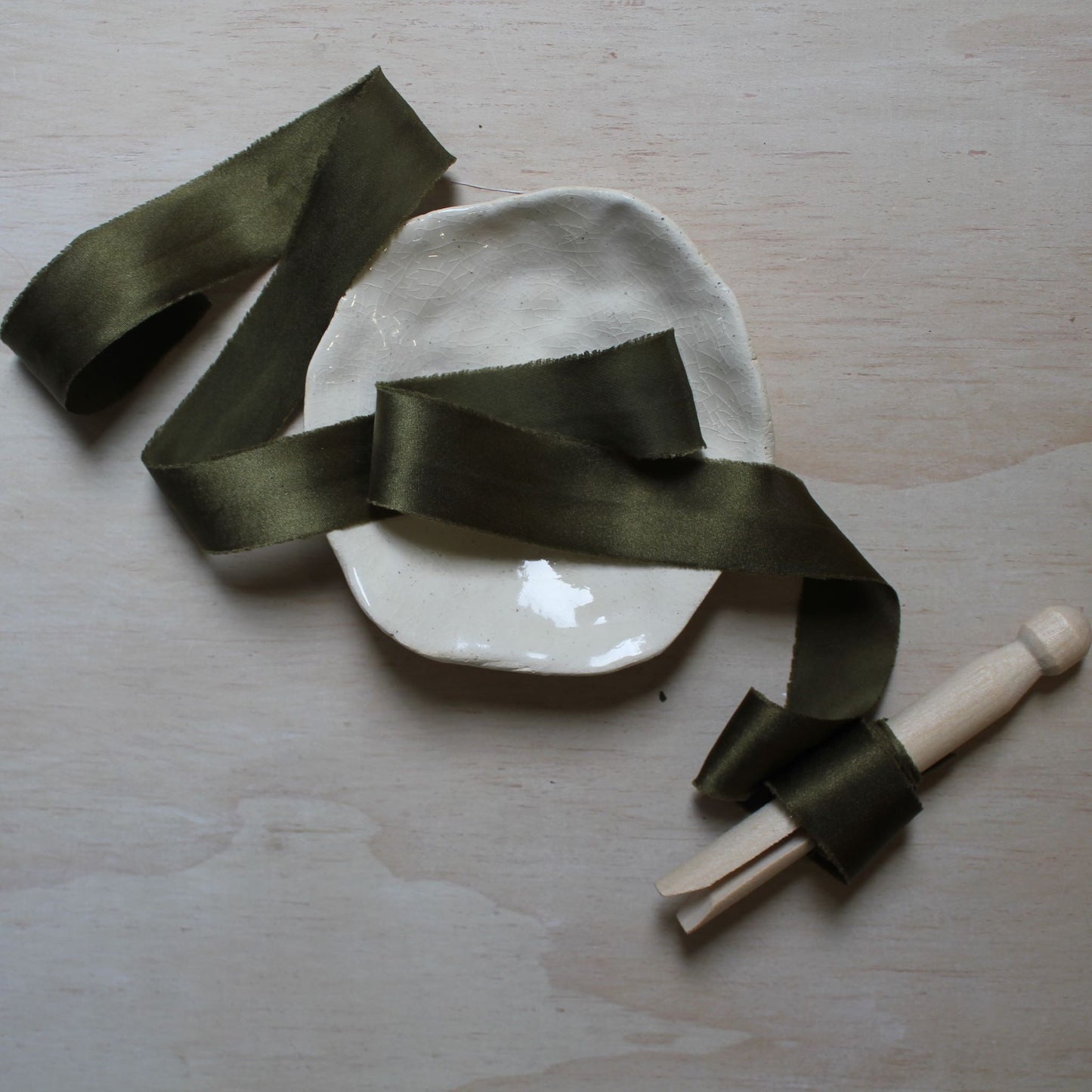 Luxe wedding ribbon in rich green silk charmeuse