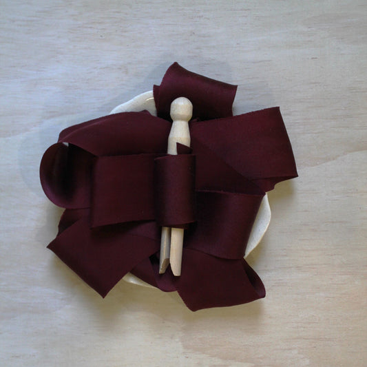 BURGUNDY Silk Charmeuse Ribbon Bias Cut (hand cut)