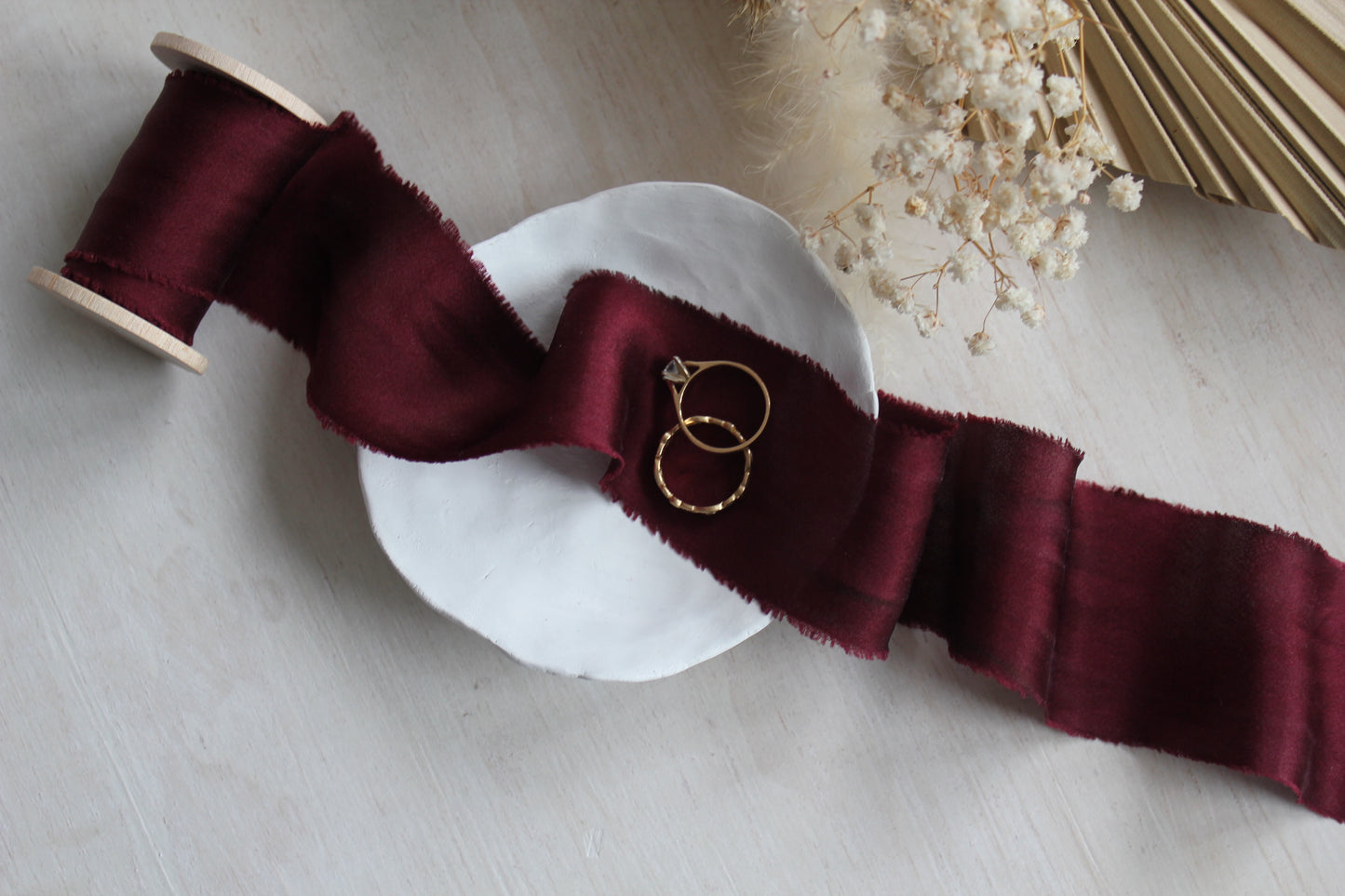 BURGUNDY  Silk Charmeuse Ribbon Bias Cut