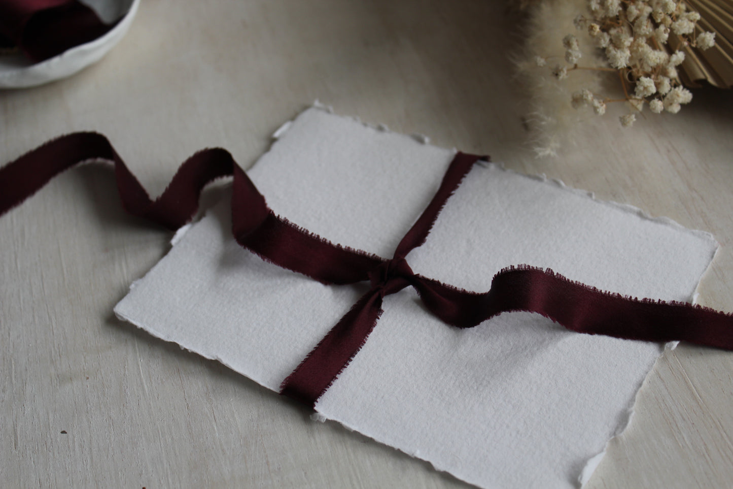 BURGUNDY  Silk Charmeuse Ribbon Bias Cut