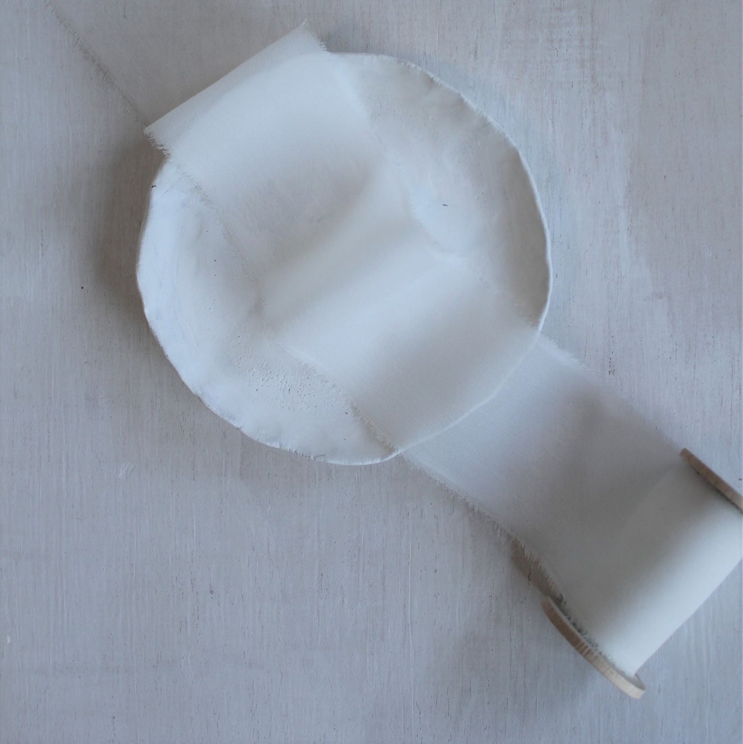 Handmade white chiffon ribbon