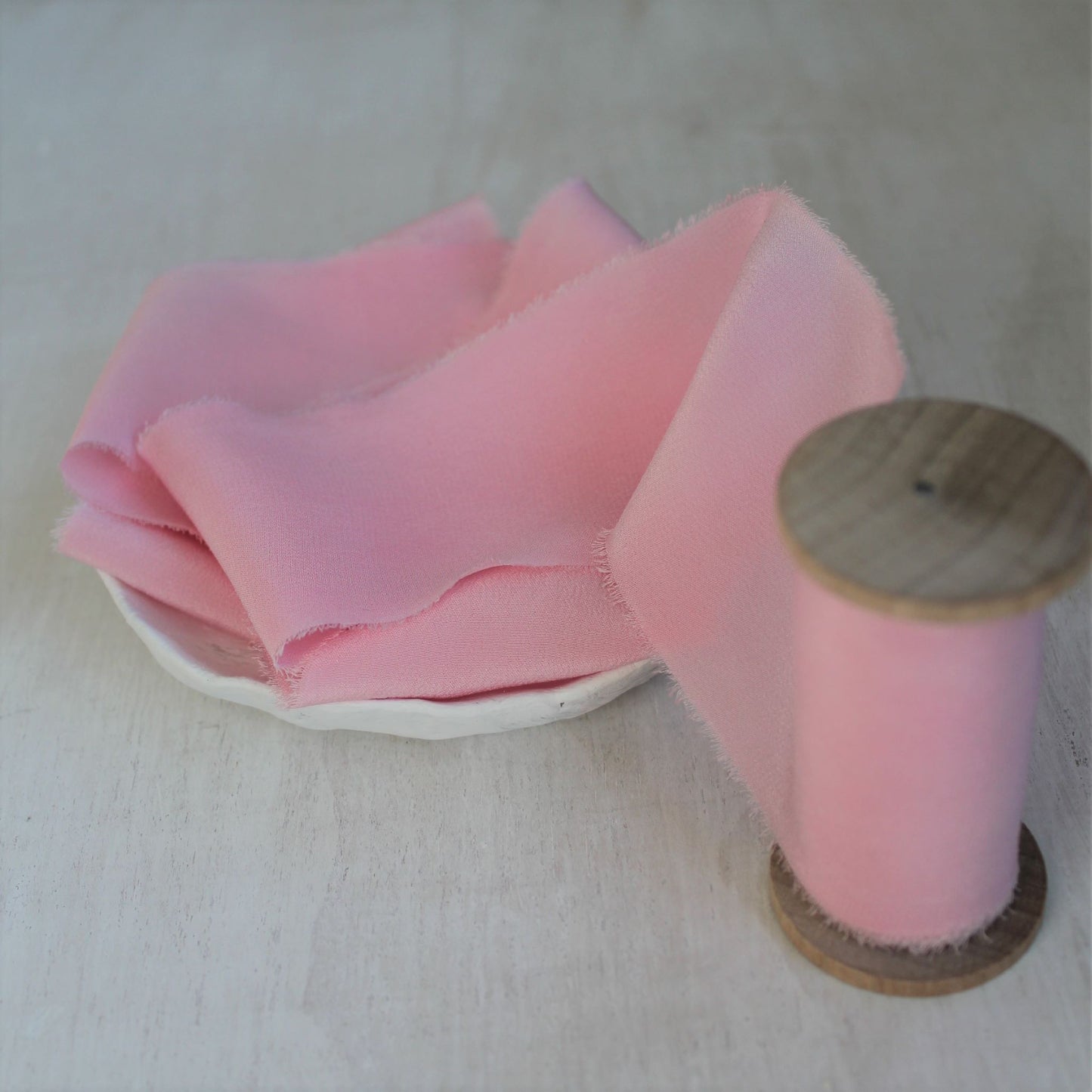 IRIDESCENT PURPLE Silk Crepe de Chine Ribbon Hand Torn