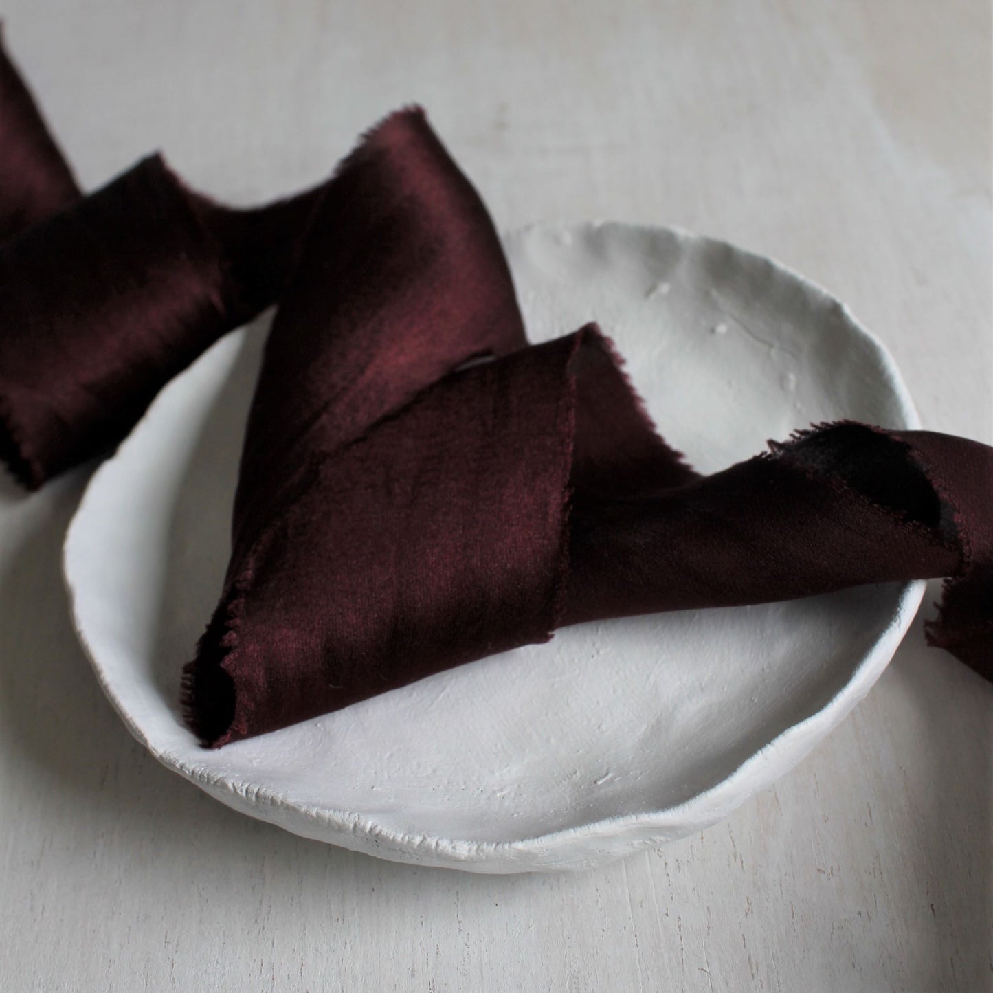 BURGUNDY  Silk Charmeuse Ribbon Bias Cut