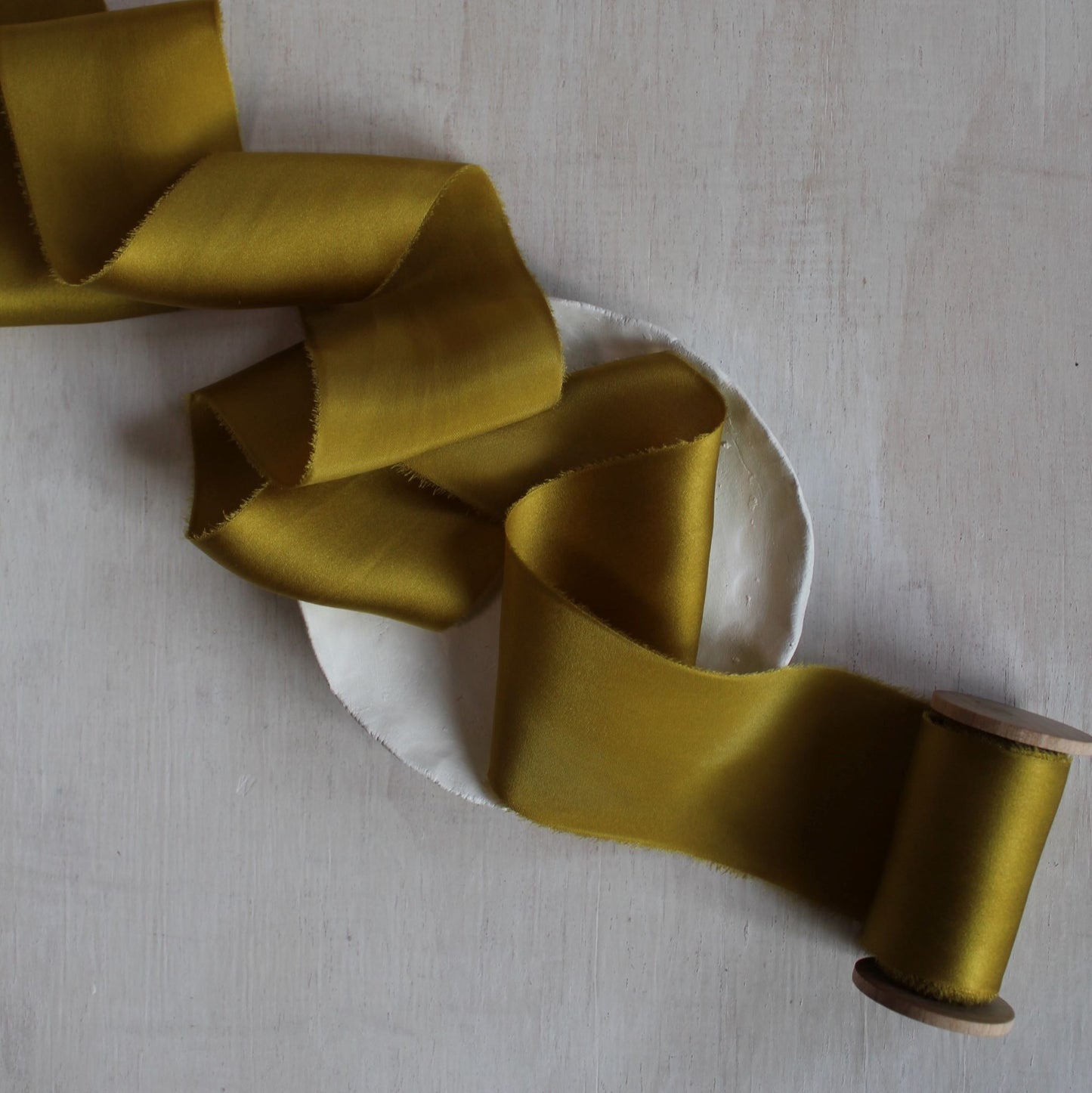 GOLD Silk Charmeuse Ribbon Hand Torn