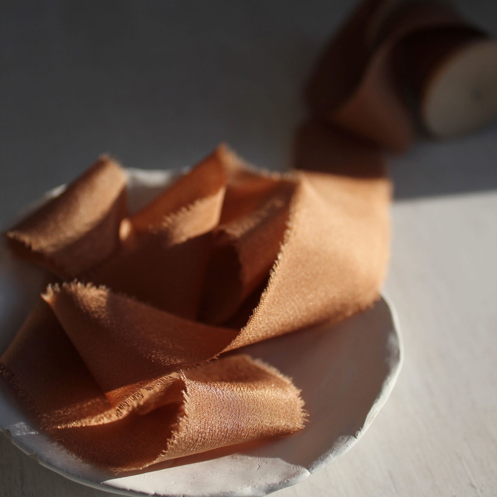 Elegant terra cotta ribbon for invitations and florals