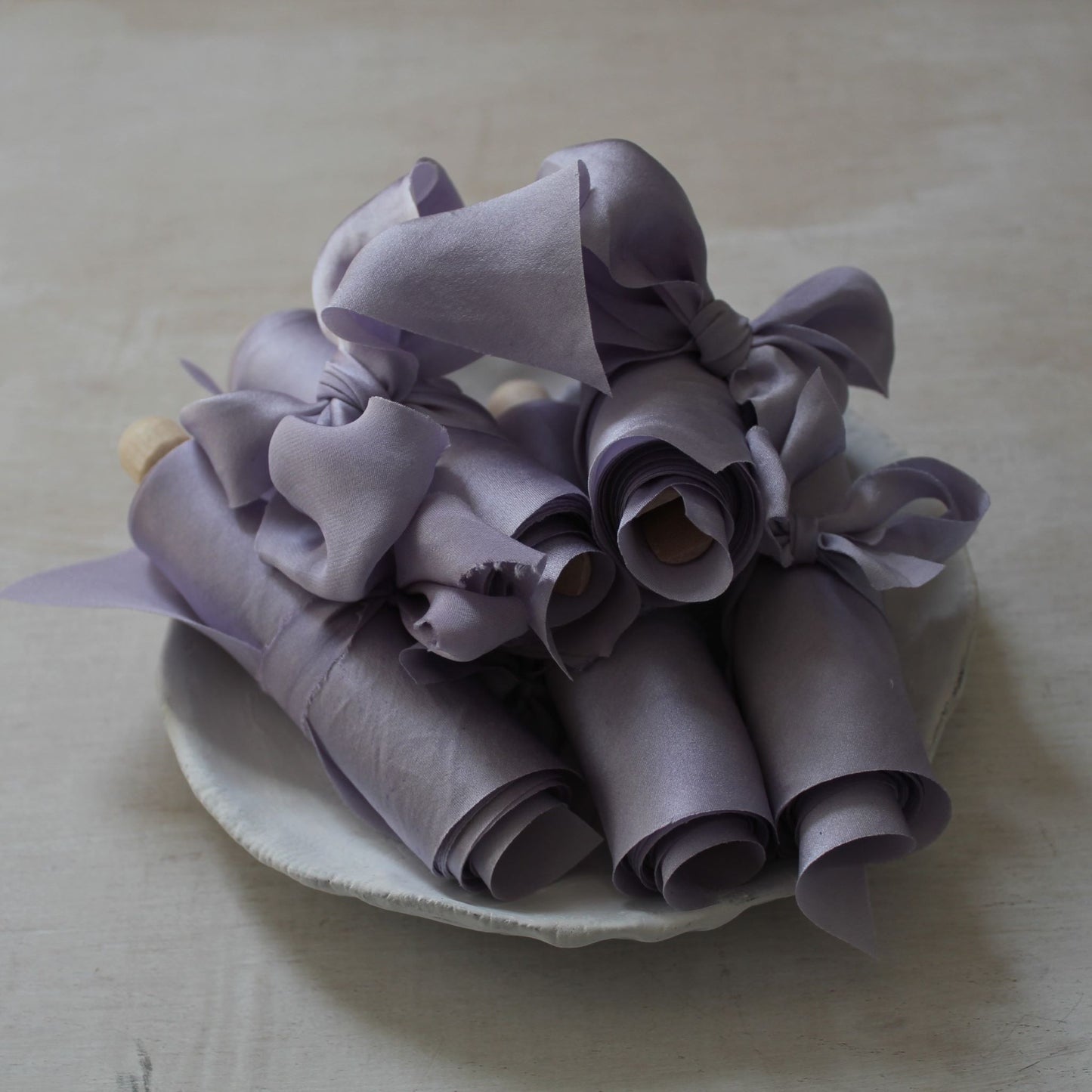 LAVENDER Silk Charmeuse Ribbon Bias Cut