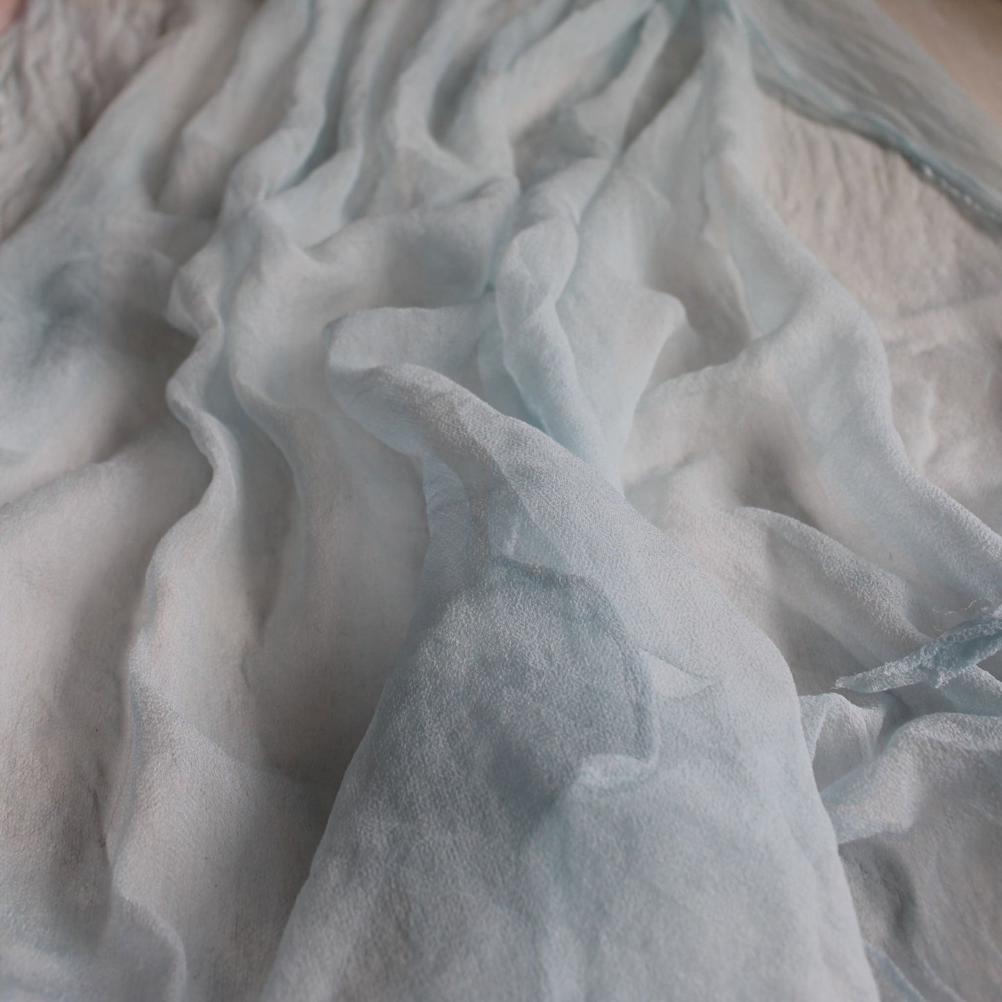 Pale Blue Silk Chiffon Table Runner - 5 yards