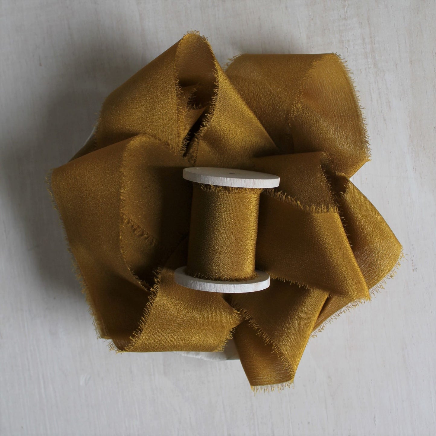 MARIGOLD Silk Ribbon, Crepe de Chine Hand Torn