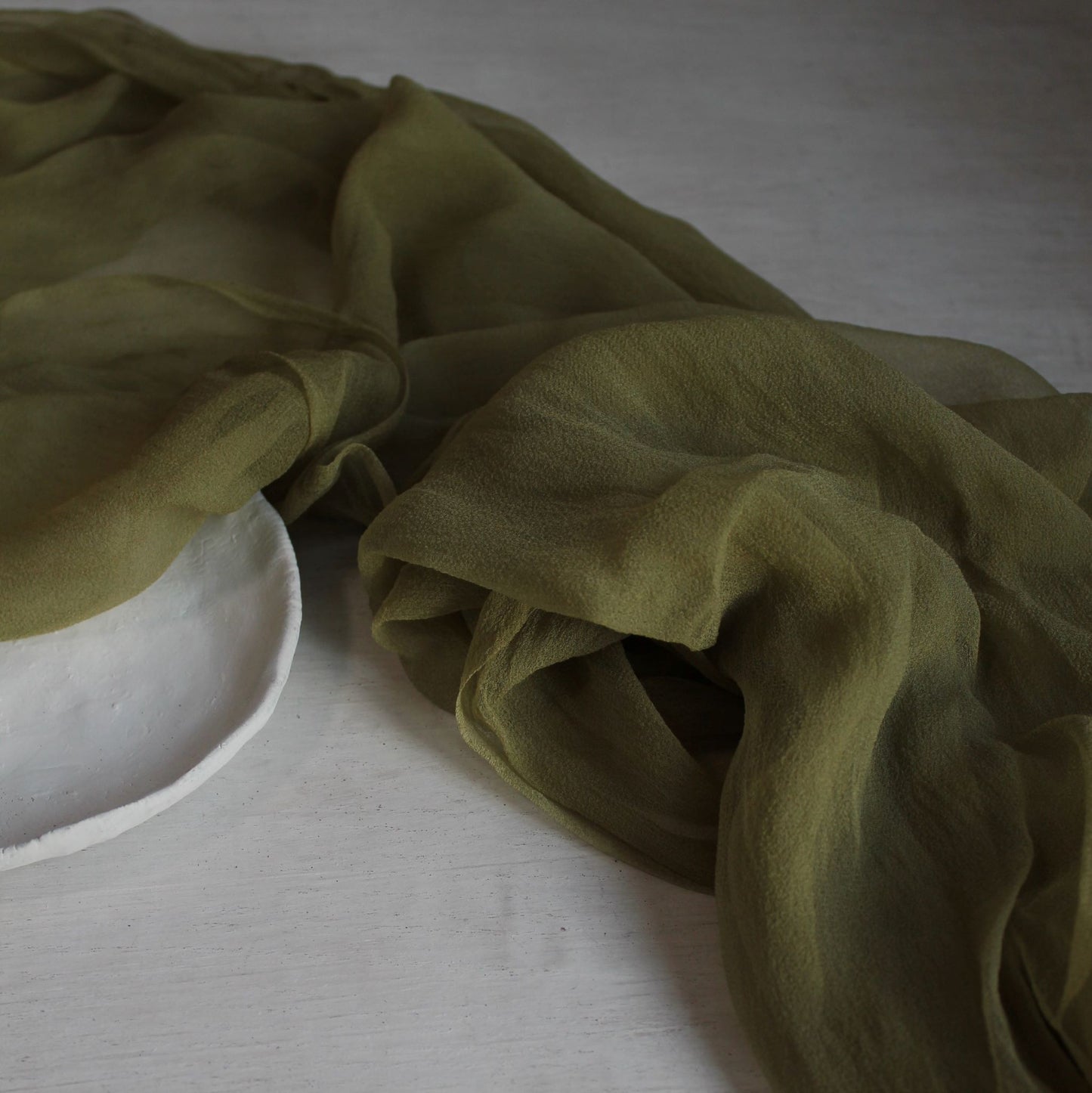 OLIVE Silk Chiffon Table Runner - 3 yards