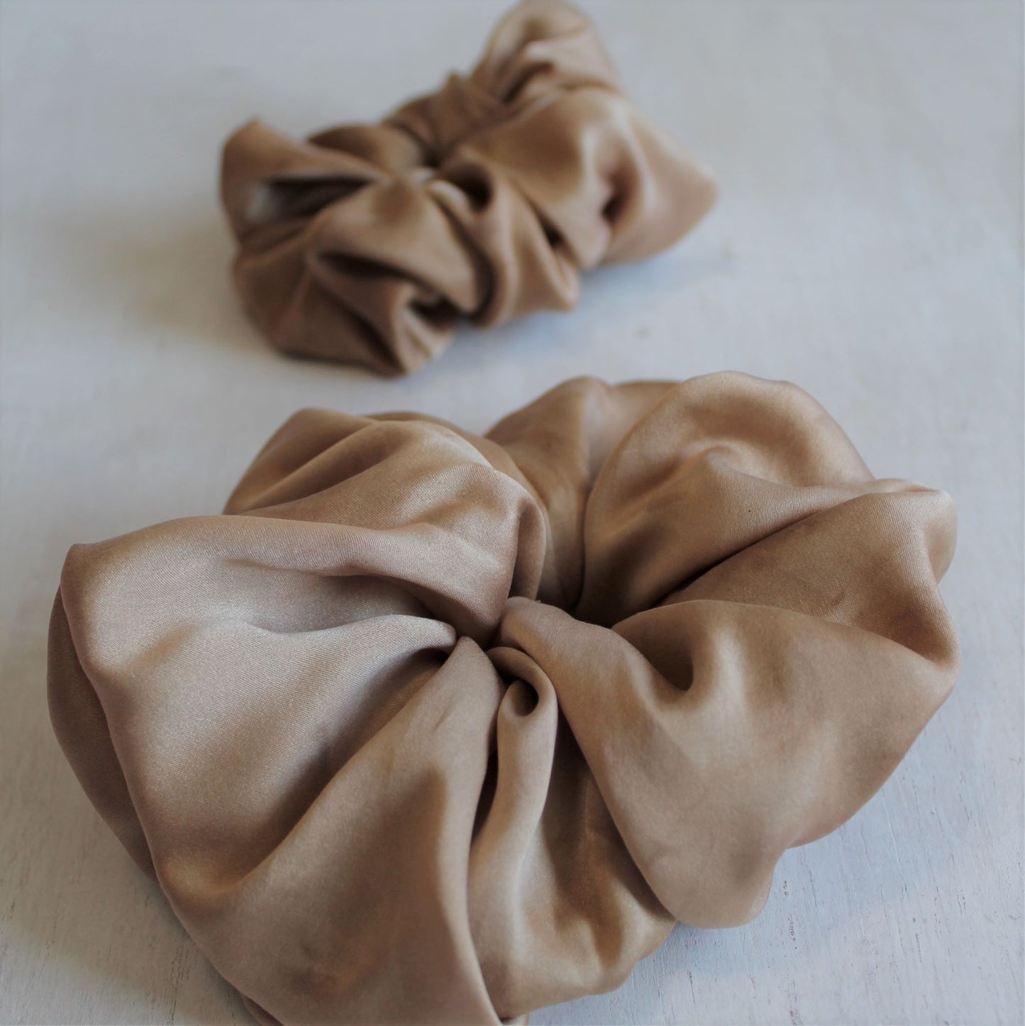 LARGE Silk SCRUNCHIE - sandy