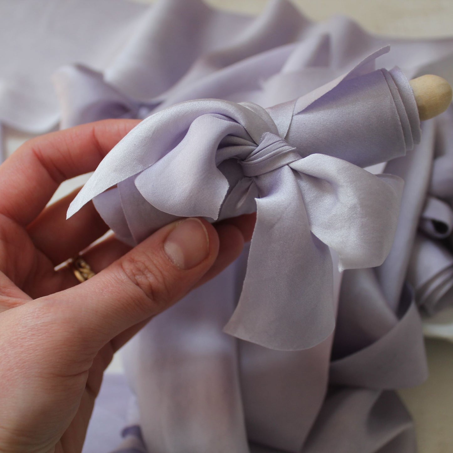LAVENDER Silk Charmeuse Ribbon Bias Cut